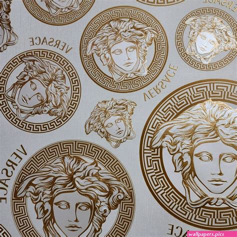 versace metalic circle medusa head|medusa head Versace wallpaper.